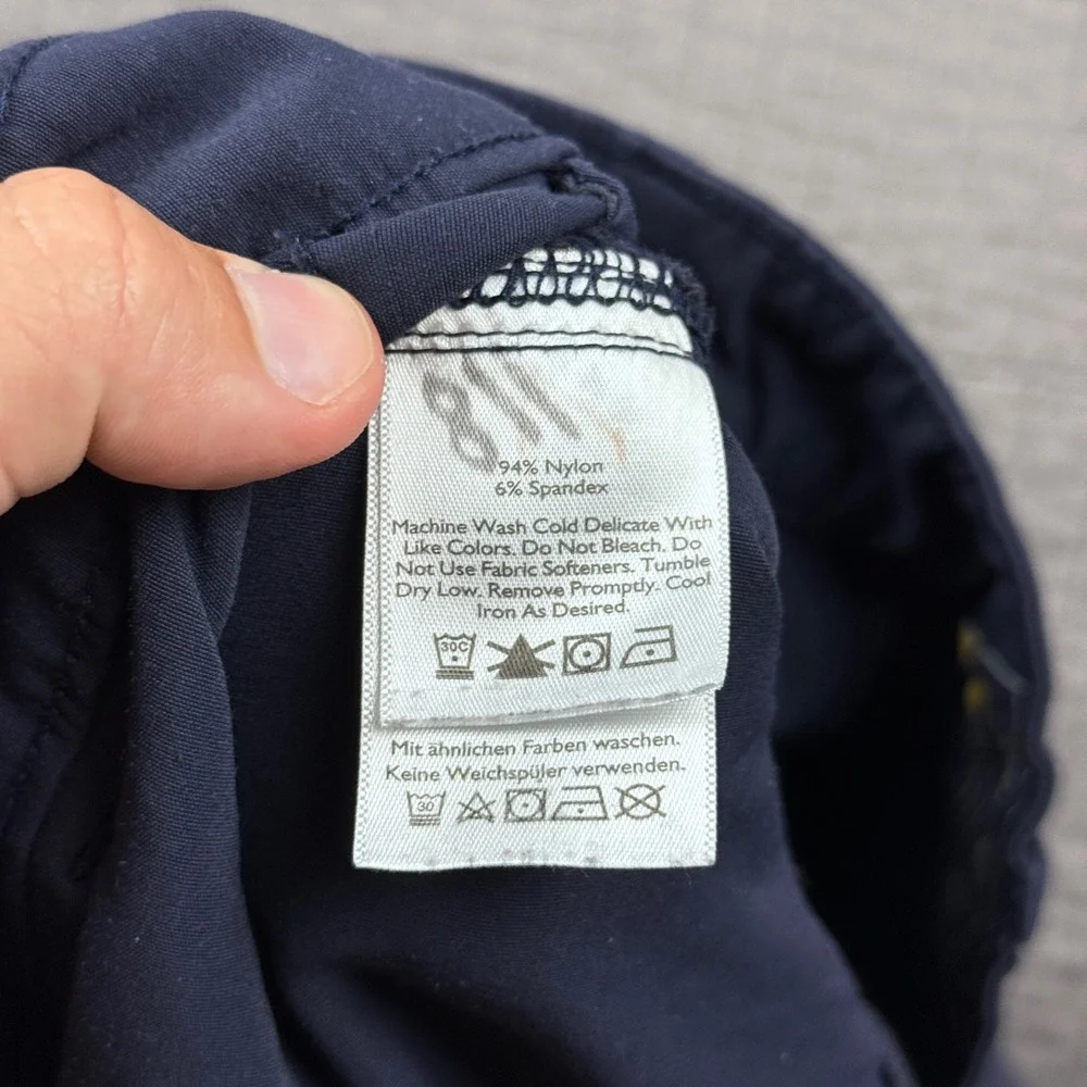 Eddie Bauer Travex Pants Mens 36x30 (35x28) Blue Stretch Hiking Travel Outdoors